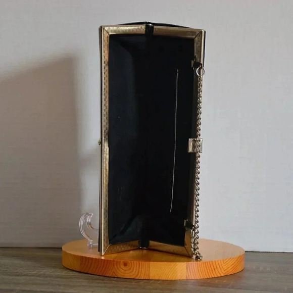 Vtg  Patent Leather Black Clutch - Picture 2 of 9